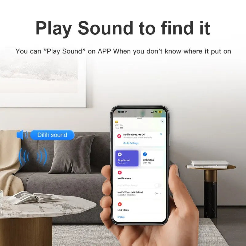 MFi-Certified Smart Bluetooth GPS Tracker | Anti-Lost Finder Tag for Apple Find My App