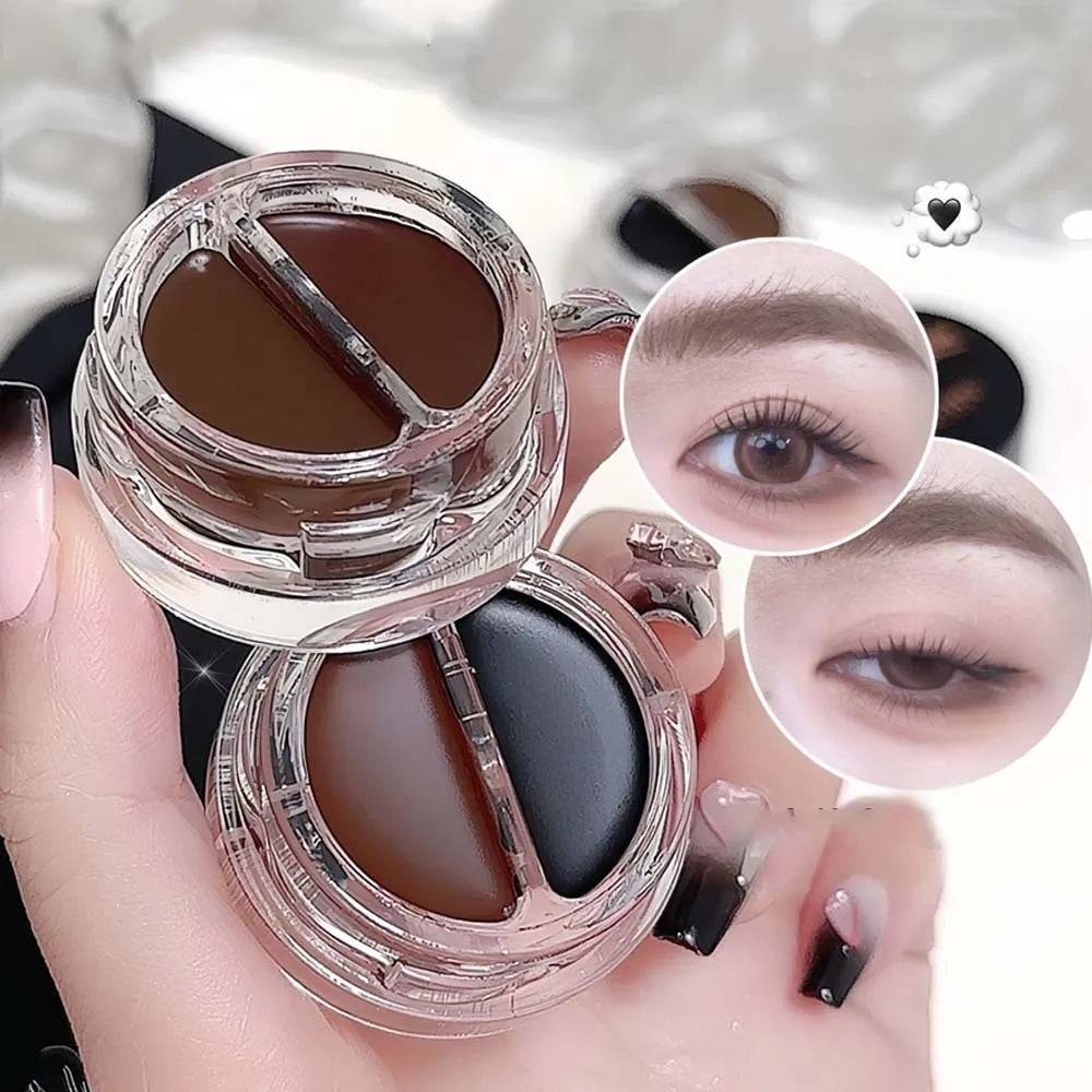 Two-Tone Matte Eyebrow Gel with Brush - Waterproof & Sweat-Proof 3D Natural Brow Cream