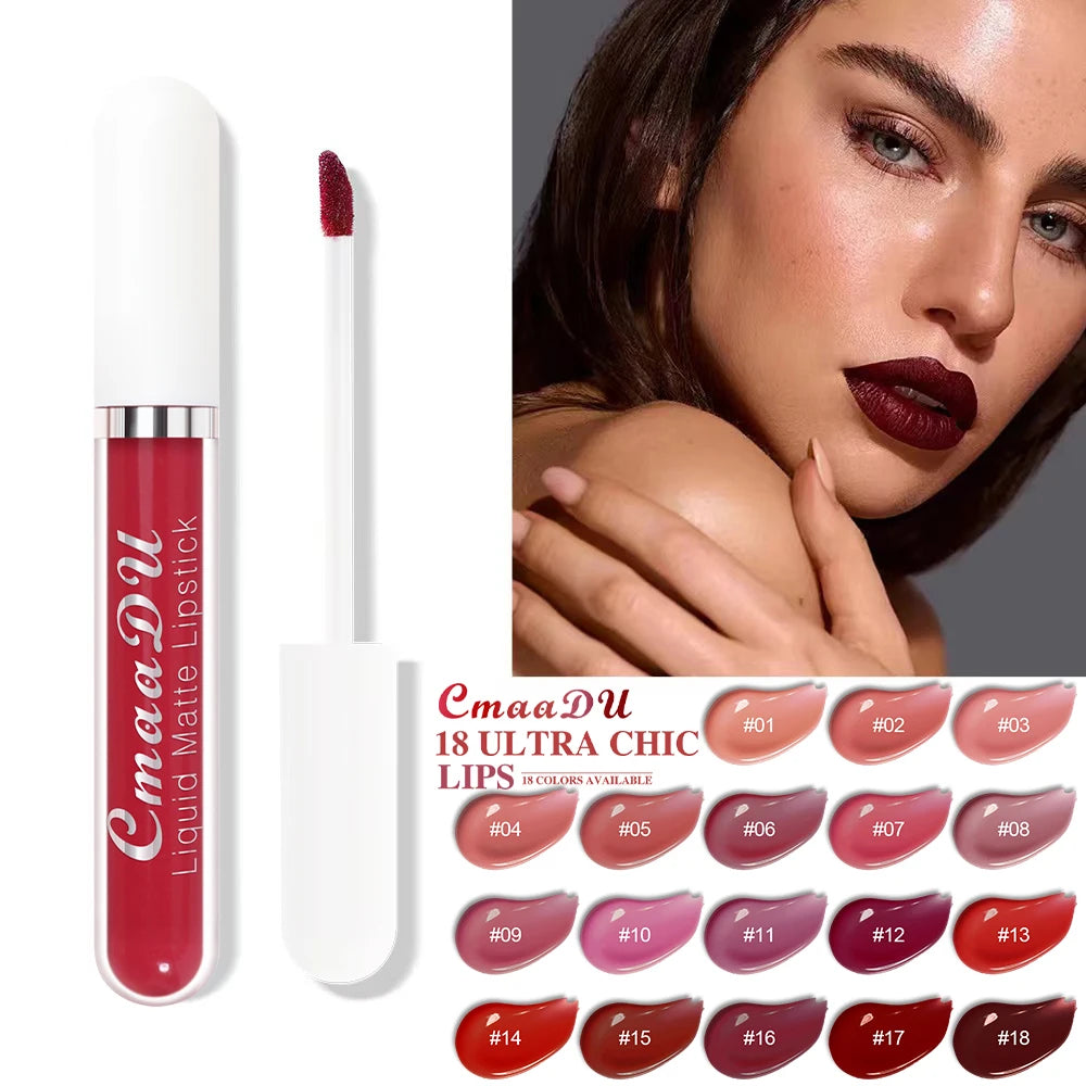 CmaaDu Matte Liquid Lipstick | Long-Lasting & Waterproof Lip Stain (Red Tones)