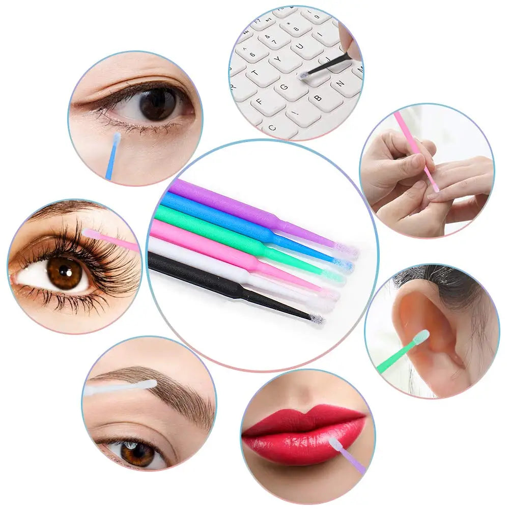 200-Piece Disposable Makeup Brushes Set | Mascara Wands, Lip Applicators & Microbrushes