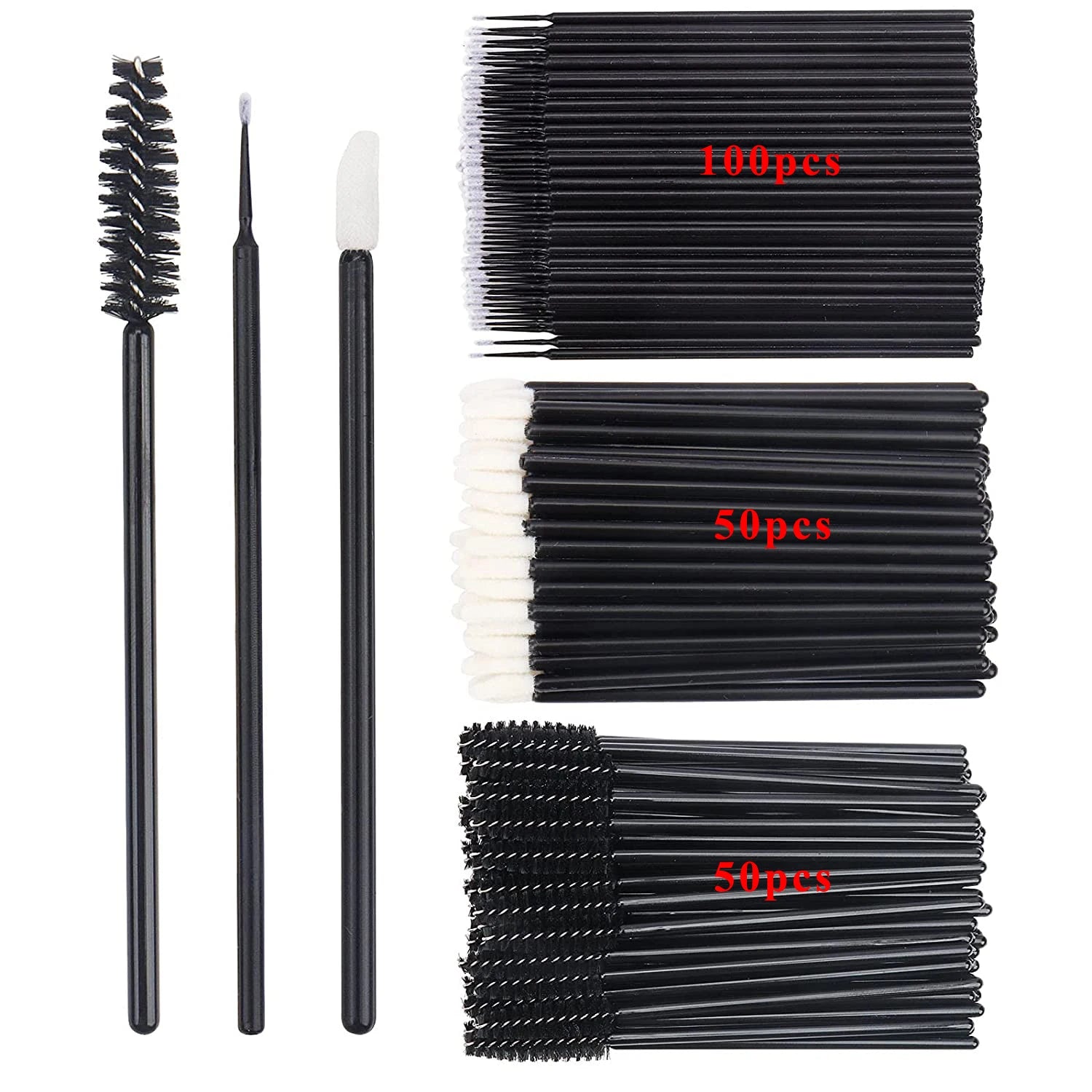 200-Piece Disposable Makeup Brushes Set | Mascara Wands, Lip Applicators & Microbrushes