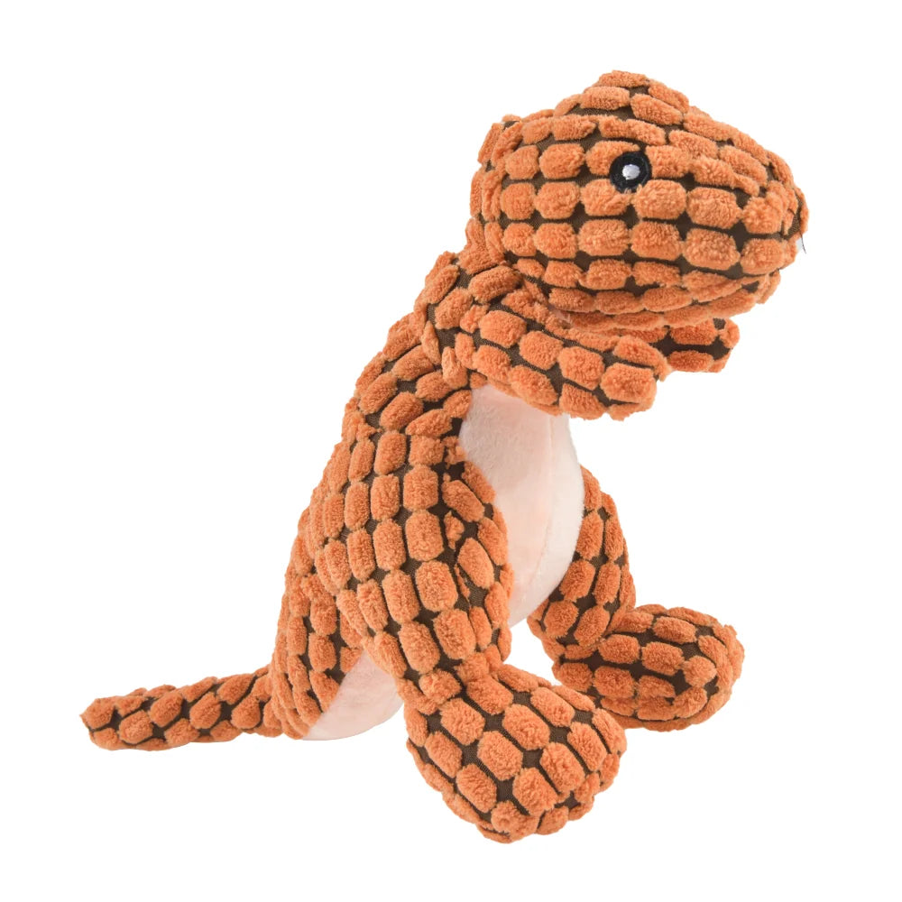 Interactive Plush Dinosaur Toy | Durable Chew & Play Toy for Small Dogs & Cats