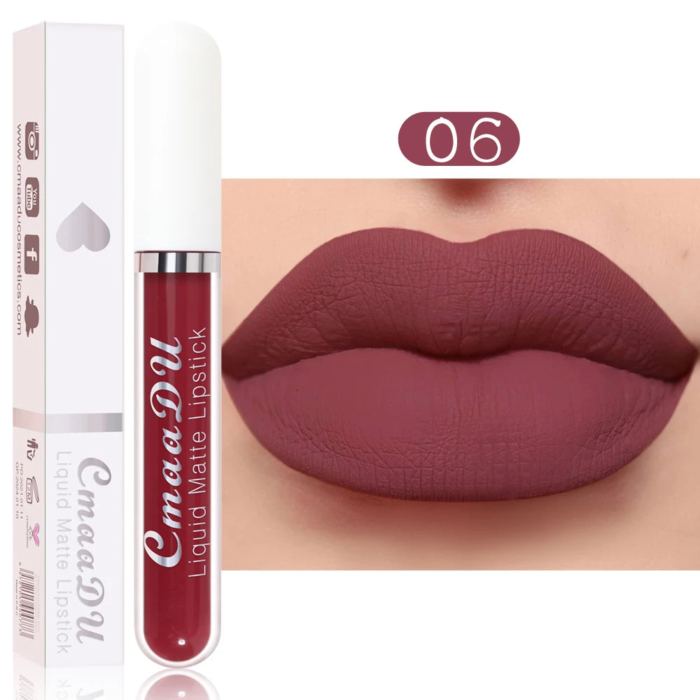 CmaaDu Matte Liquid Lipstick | Long-Lasting & Waterproof Lip Stain (Red Tones)