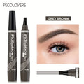 6-Color Waterproof Microblade Eyebrow Pen | 4-Tip Liquid Eyebrow Tattoo Pencil