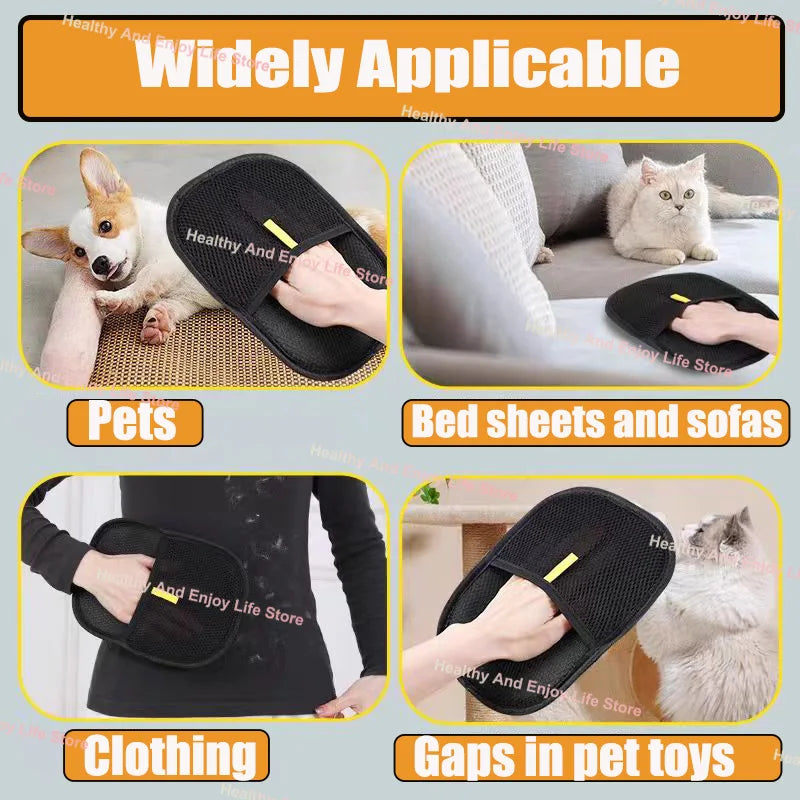 Multi-Functional Pet Hair Grooming Gloves | Double-Sided Deshedding & Cleaning Tool