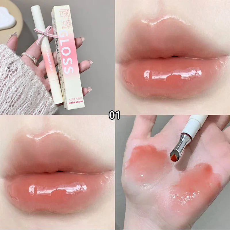 Mirror Glossy Water Lip Tint with Metal Applicator