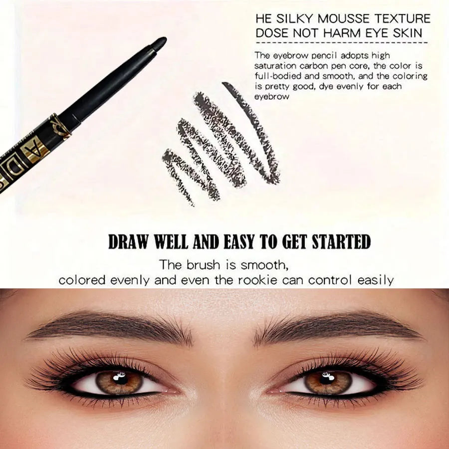 3-Piece Waterproof & Smudge-Proof Black Eyeliner Pencil Set