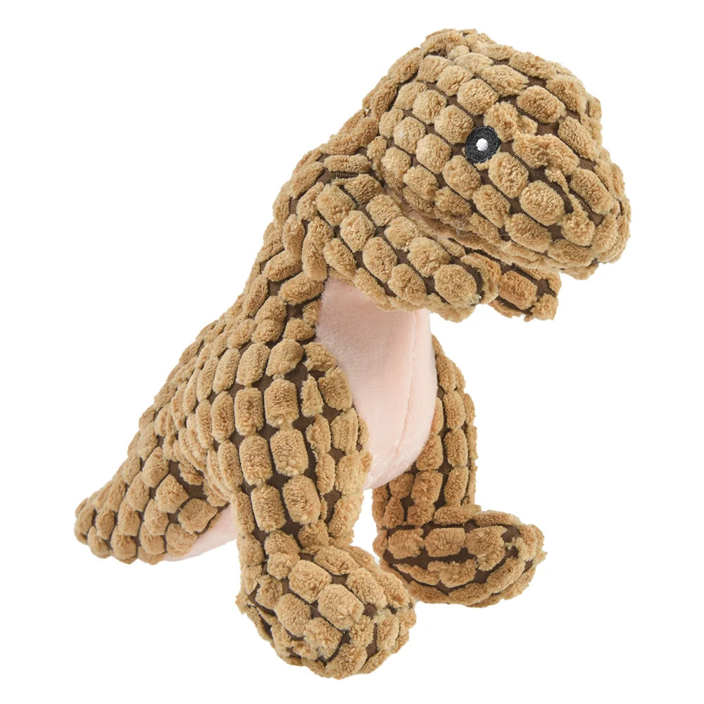 Interactive Plush Dinosaur Toy | Durable Chew & Play Toy for Small Dogs & Cats