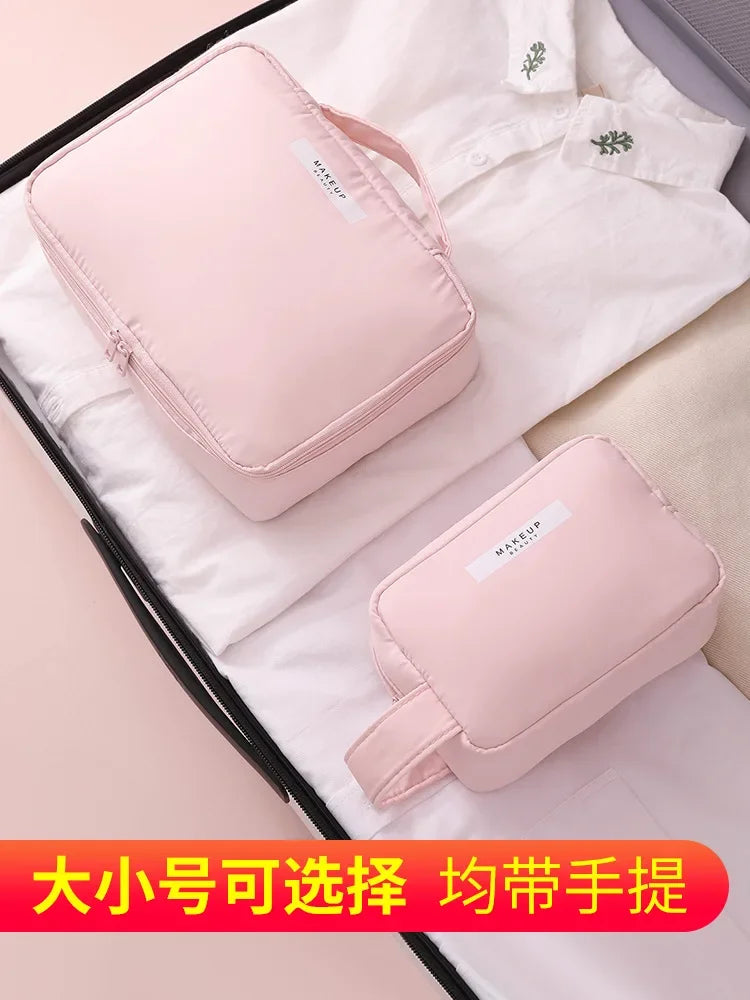Large-Capacity Portable Aesthetic Cosmetic Bag | Three-Dimensional Travel Toiletry Organizer
