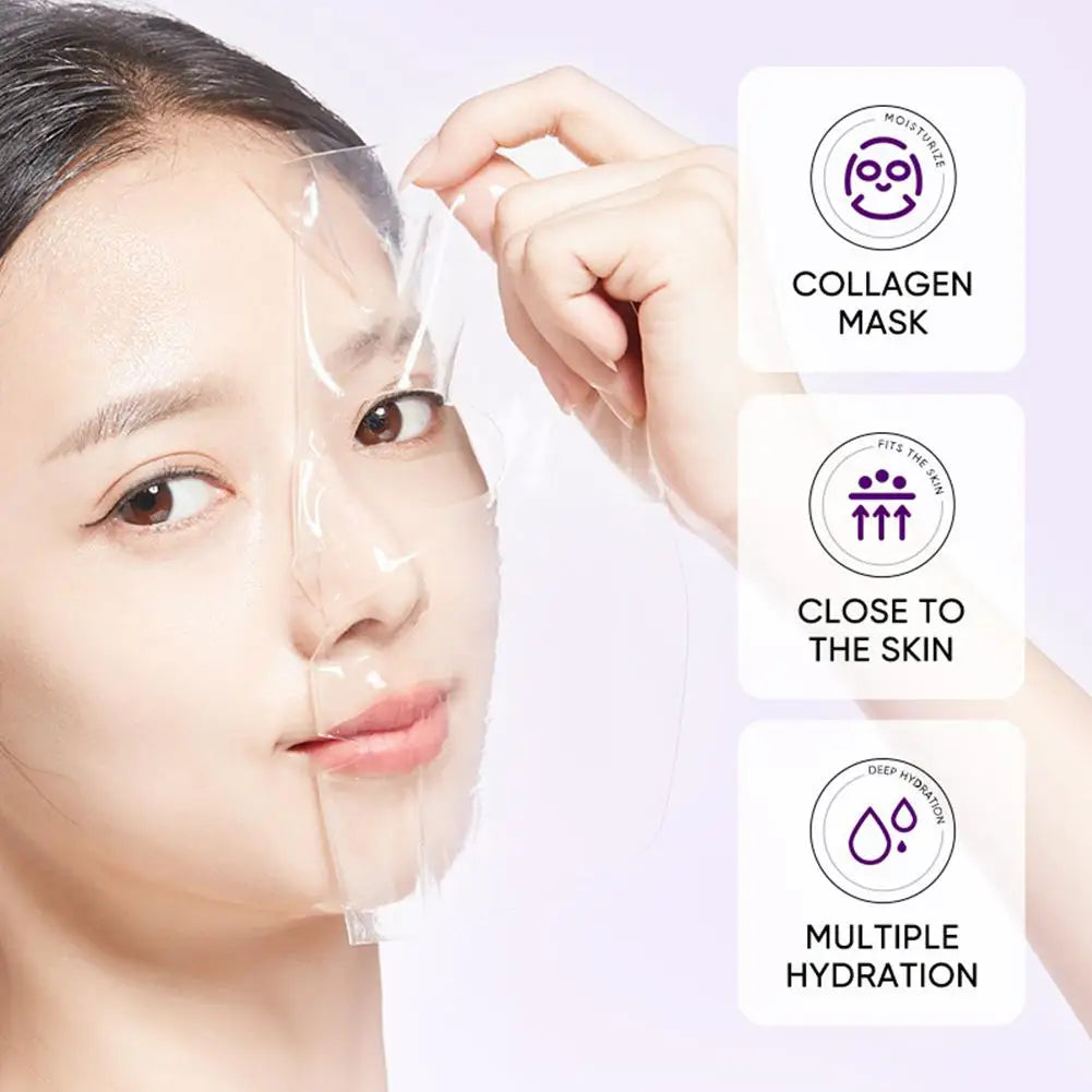 Hyaluronic Acid & Collagen Face Mask (5-Pack) - Deeply Moisturizing & Hydrating Facial Sheet Masks