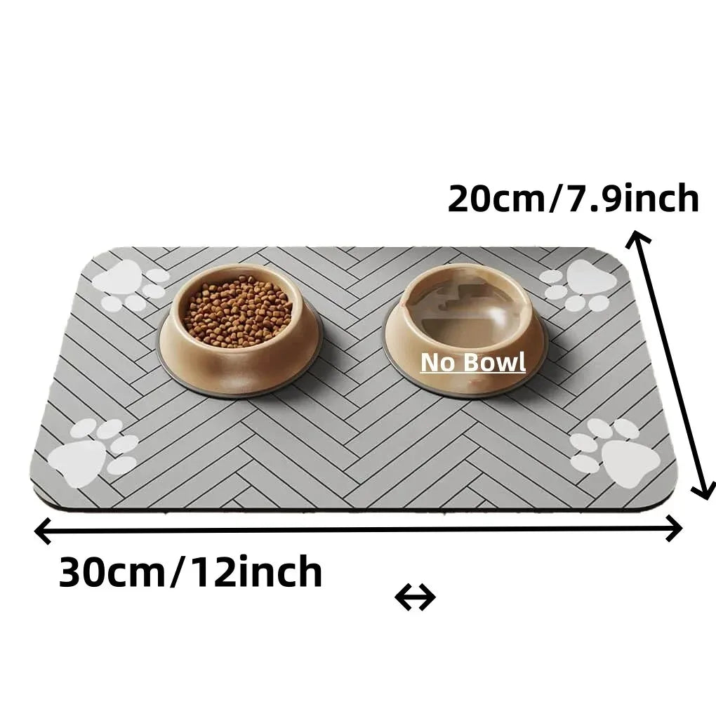 Quick-Dry Pet Feeding Mat - Absorbent Water Mat for Dogs & Cats