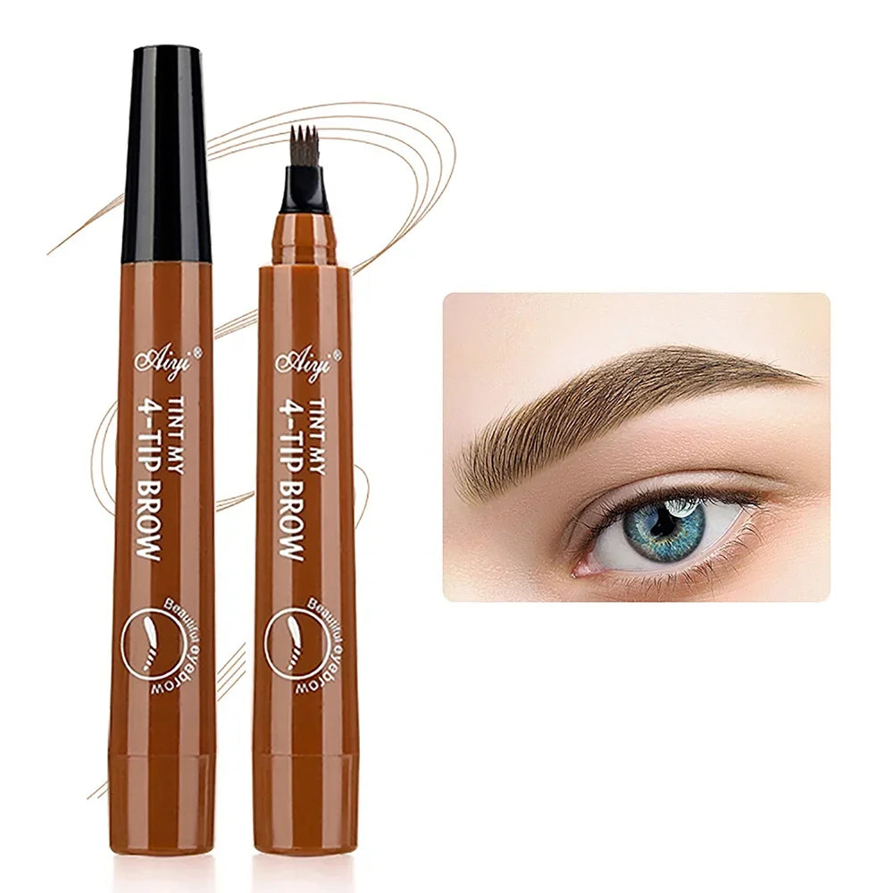 K-Beauty 4-Tip Microblade Eyebrow Pencil (Waterproof & Long-Lasting)