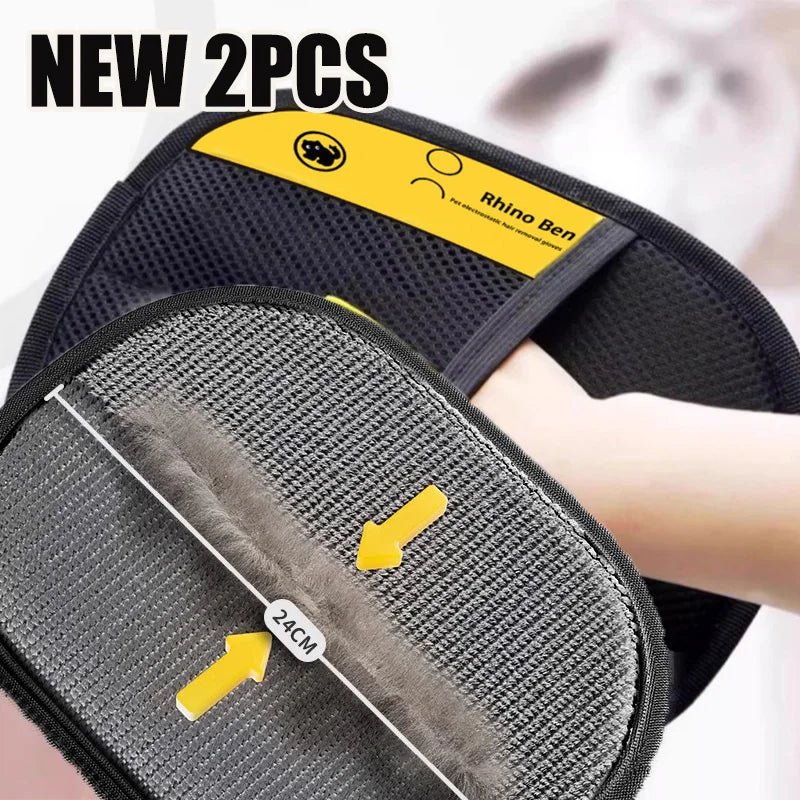 Multi-Functional Pet Hair Grooming Gloves | Double-Sided Deshedding & Cleaning Tool