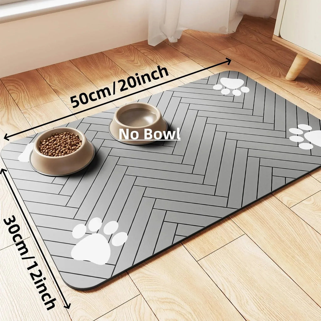 Quick-Dry Pet Feeding Mat - Absorbent Water Mat for Dogs & Cats