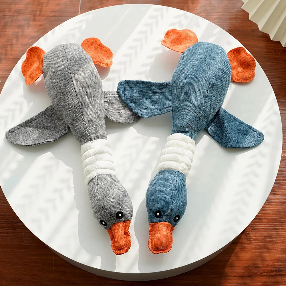 Interactive Wild Goose Squeaky Dog Toy | Bite-Resistant Teeth Cleaning Plush