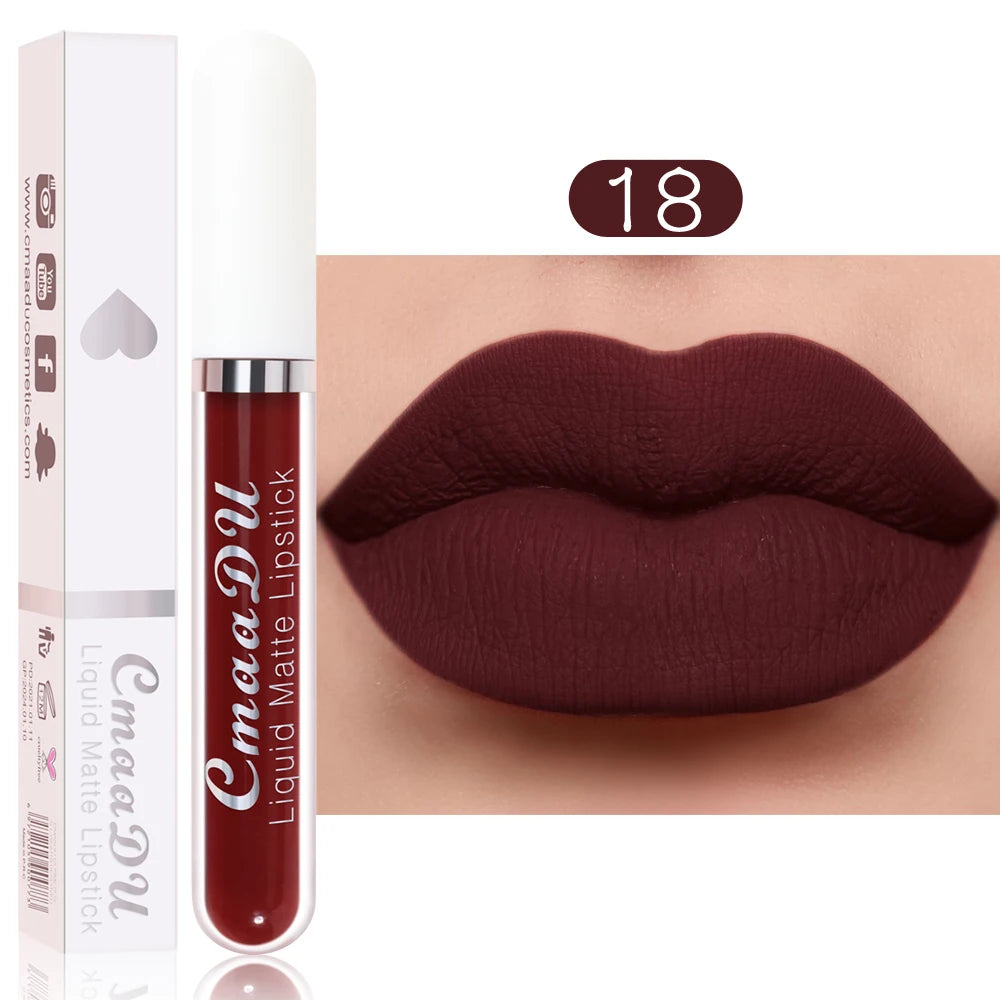 CmaaDu Matte Liquid Lipstick | Long-Lasting & Waterproof Lip Stain (Red Tones)