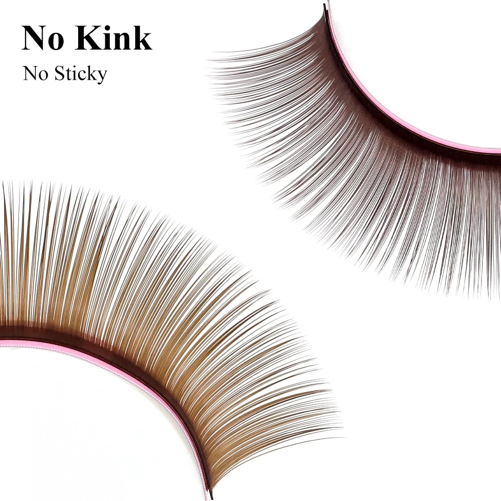 NAGARAKU Soft Natural Synthetic Mink Brown Eyelash Extensions (16 Lines)