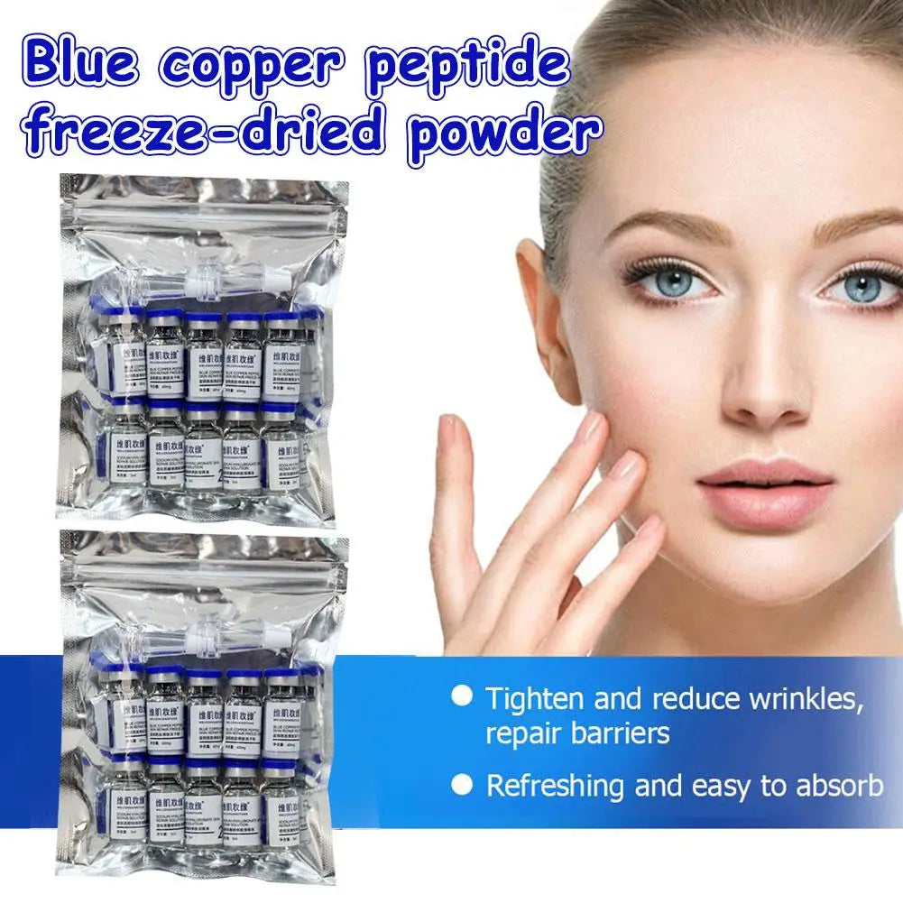 Blue Copper Peptide GHK-Cu Lyophilized Powder Set - Advanced Skin Barrier Repair & Rejuvenation Kit