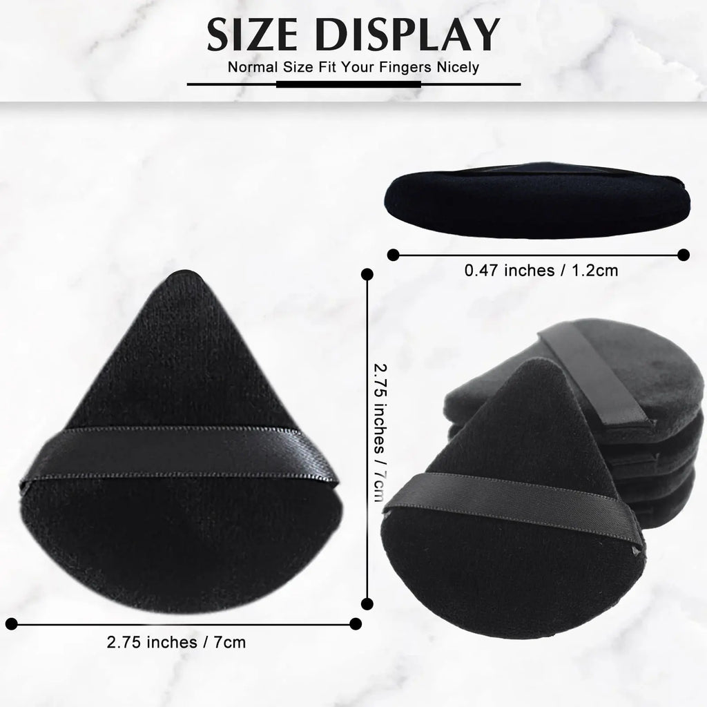 Triangle Velvet Powder Puffs - Washable & Lightweight Makeup Sponges (10/20 Pcs)