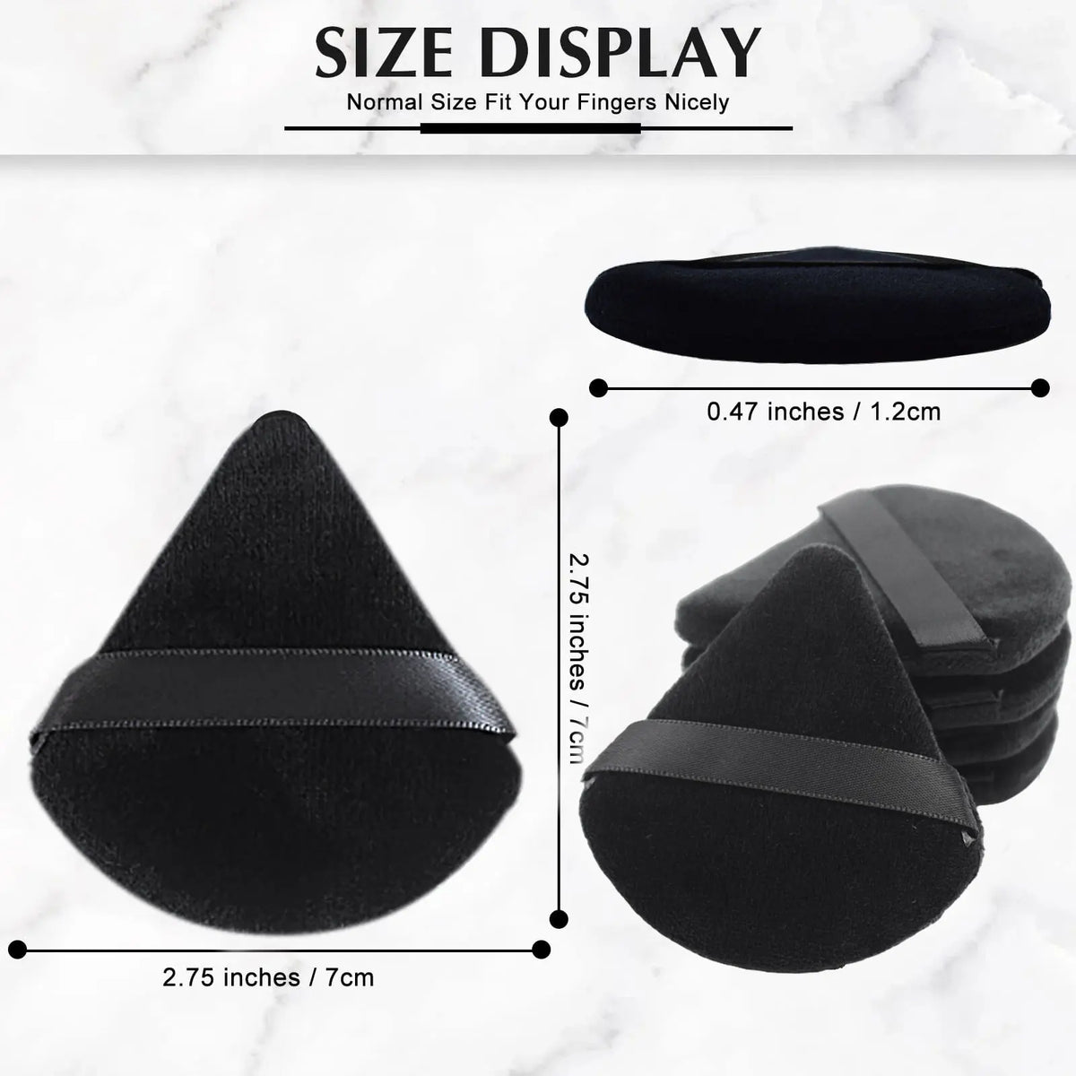 Triangle Velvet Powder Puffs - Washable & Lightweight Makeup Sponges (10/20 Pcs)