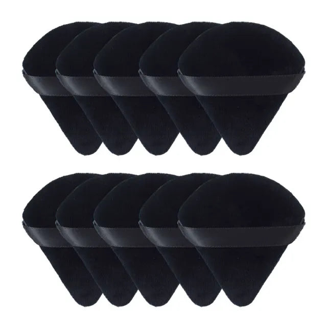 Triangle Velvet Powder Puffs - Washable & Lightweight Makeup Sponges (10/20 Pcs)
