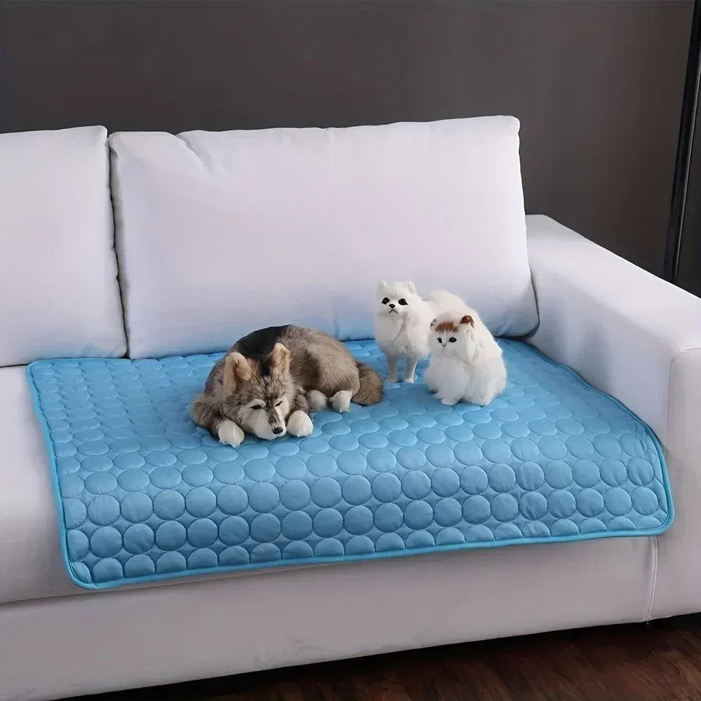 FrostyPaw™ Ice Silk Cooling Pet Mat