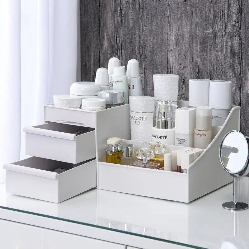 Minimalist Desktop Makeup Organizer with Drawers