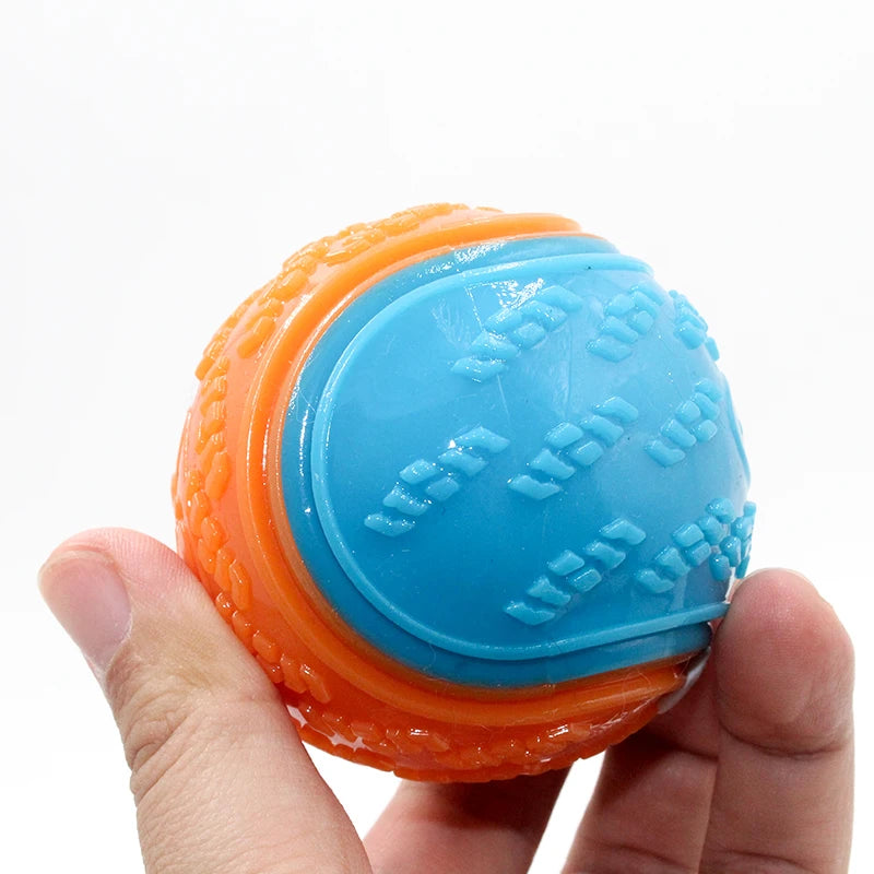 Interactive Squeaky TPR Dog Ball | Bite-Resistant Teeth Cleaning Toy