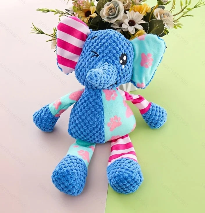 Interactive Animal Plush Pet Toy | Bite-Resistant Squeaky Dental Chew Toy
