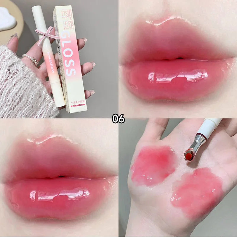 Mirror Glossy Water Lip Tint with Metal Applicator