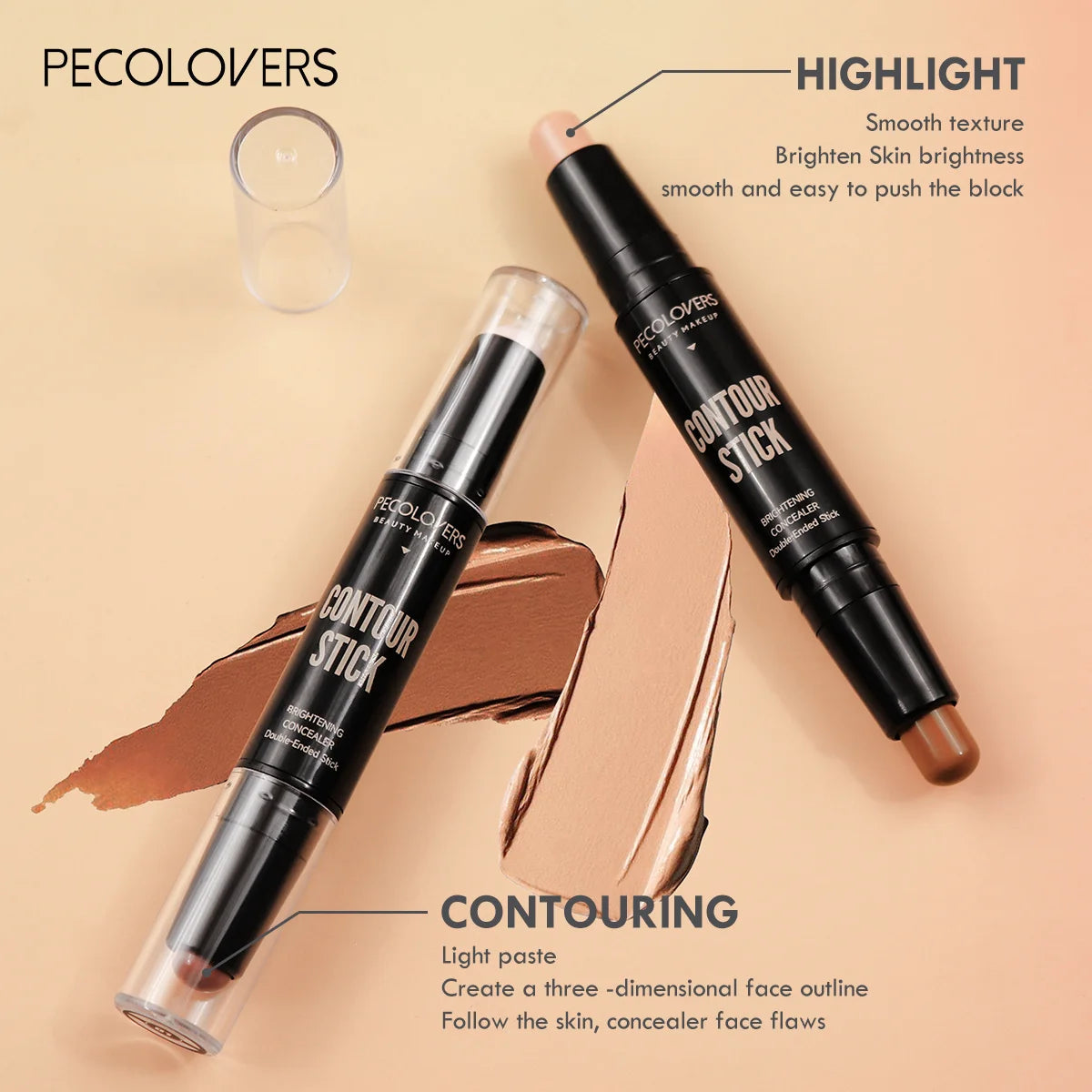 Full-Coverage Face Concealer Pen | Long-Lasting Dark Circles Corrector & Contour Stick