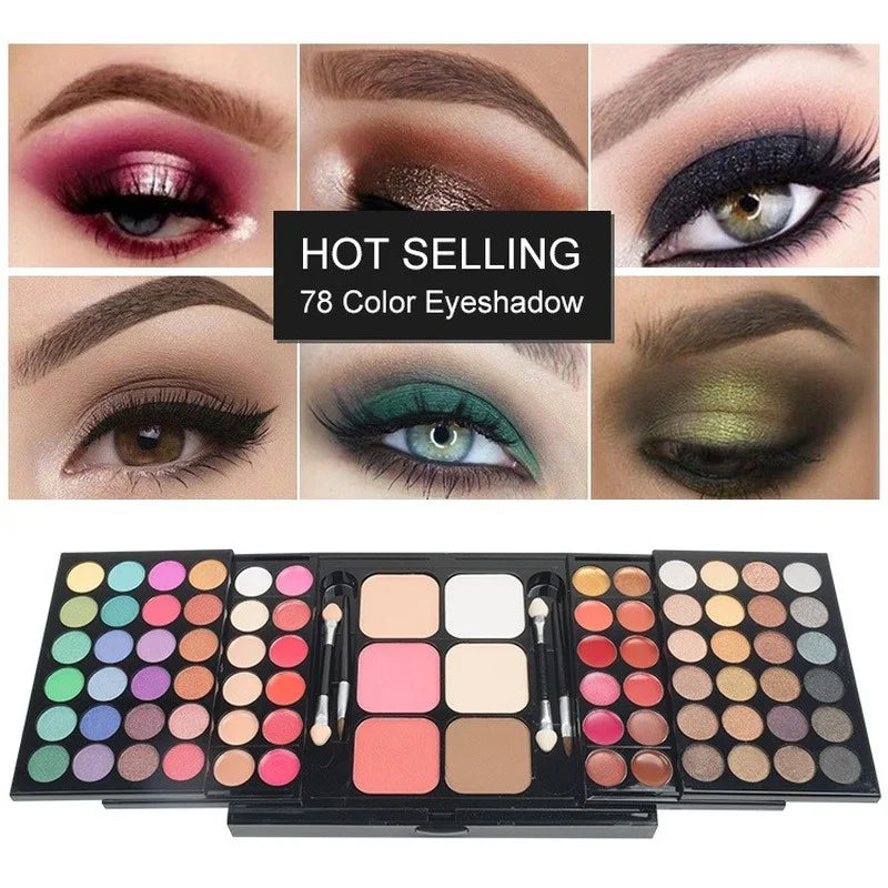 Professional Matte & Glitter Eyeshadow Palette - Waterproof Long Lasting Makeup Kit (40/74/78 Colors)