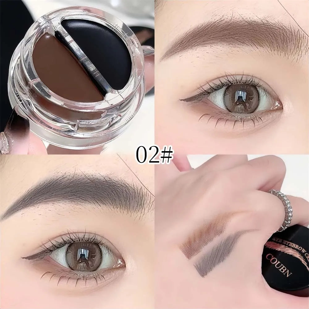 Two-Tone Matte Eyebrow Gel with Brush - Waterproof & Sweat-Proof 3D Natural Brow Cream
