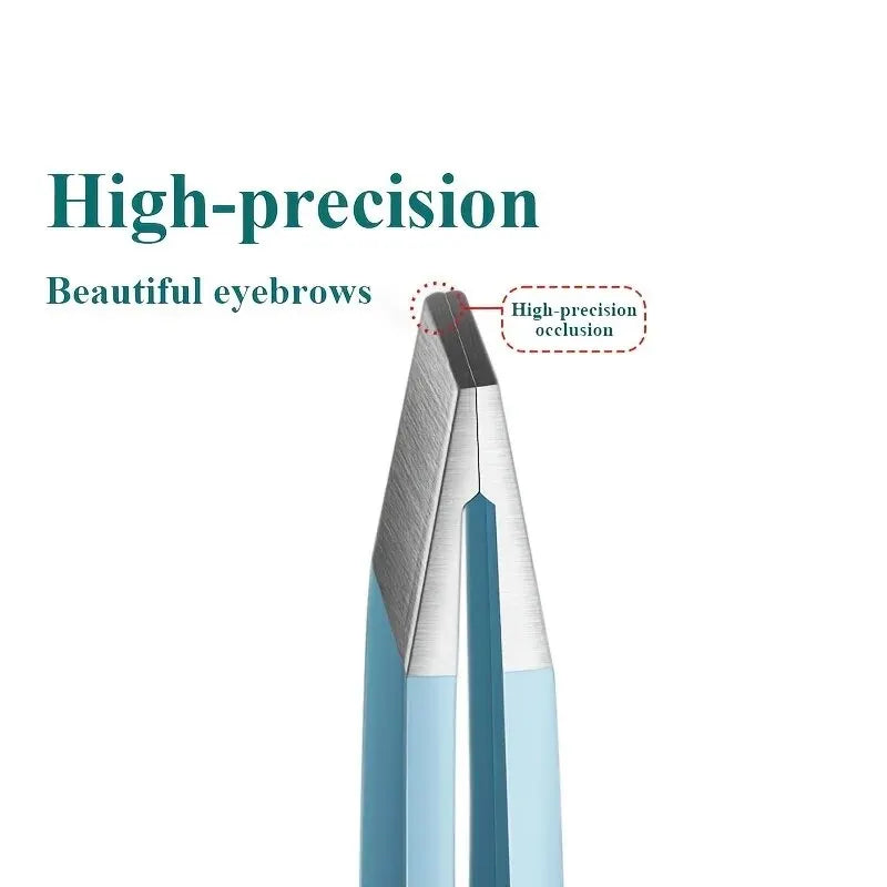 Stainless Steel Slanted Eyebrow Tweezers | Precision Fine Hair Remover & Beauty Tool