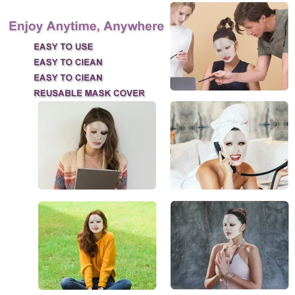 Reusable Silicone Face Mask Cover for Sheet Masks - Moisture Lock & Anti-Evaporation Waterproof Facial Wrap