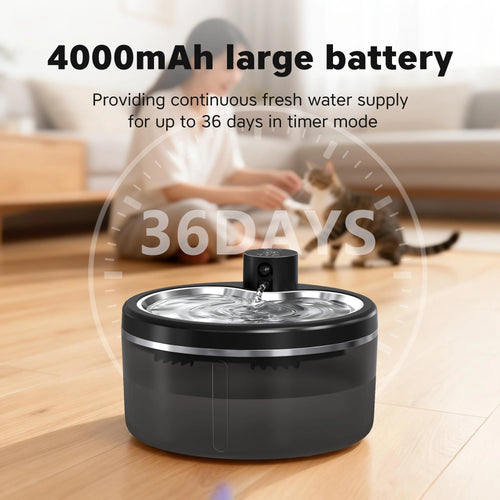 3L Wireless Cat Water Fountain | Motion Sensor & Stainless Steel Tray