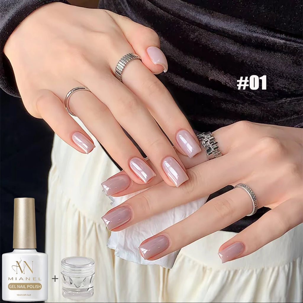 Nude Shiny Soak Off UV Gel Nail Polish Set - Long Lasting Nail Art Varnish (1-12 Pcs)