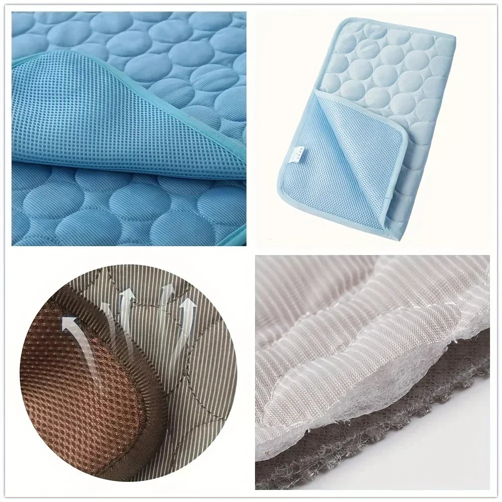 FrostyPaw™ Ice Silk Cooling Pet Mat