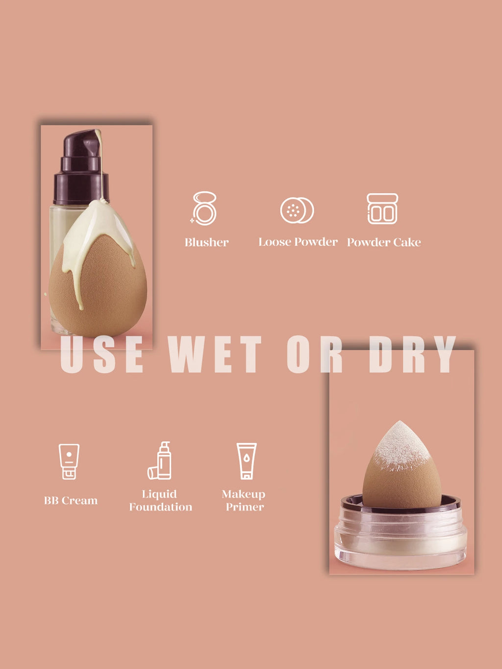 Soft Foundation Beauty Sponge Set - Flawless Makeup Blender (4/8 Pcs)