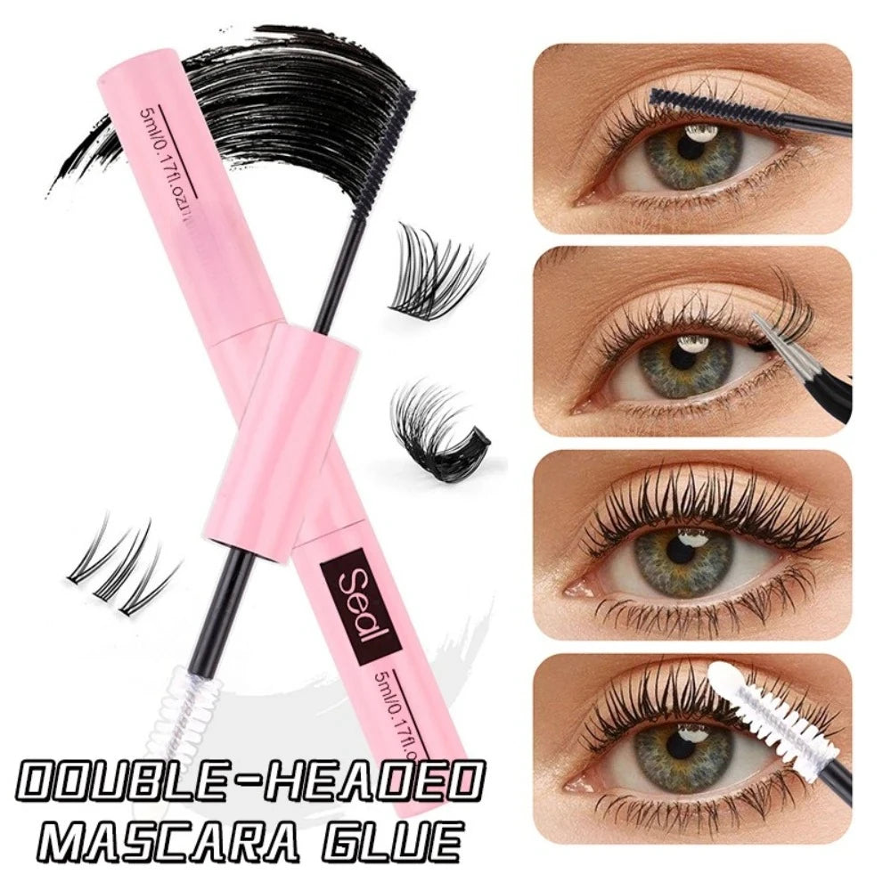 Dual-Ended Cluster Lash Glue & Sealant - Waterproof & Long-Lasting Eyelash Adhesive