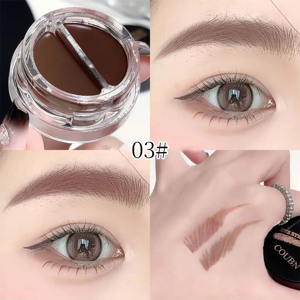 Two-Tone Matte Eyebrow Gel with Brush - Waterproof & Sweat-Proof 3D Natural Brow Cream