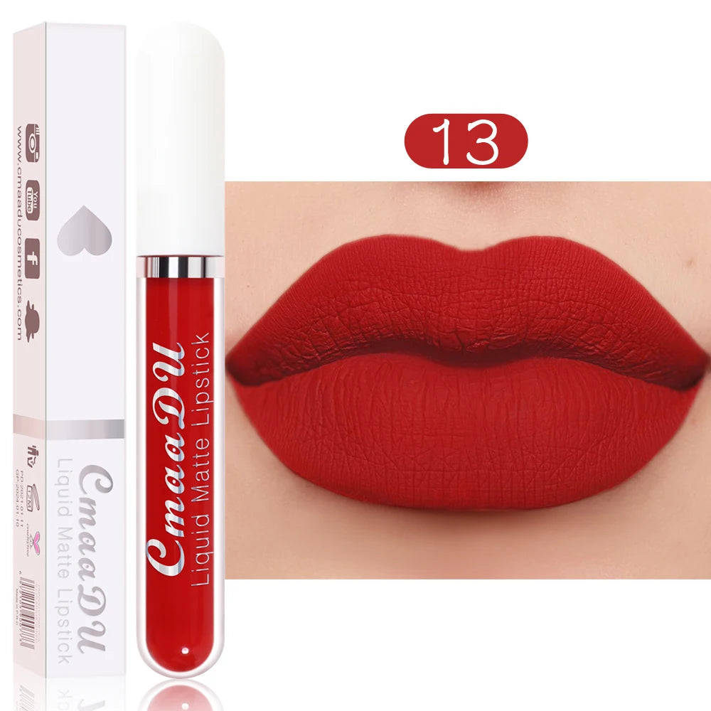 CmaaDu Matte Liquid Lipstick | Long-Lasting & Waterproof Lip Stain (Red Tones)