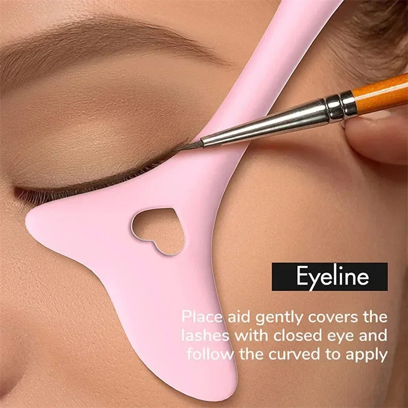 Multi-Functional Silicone Eyeliner Stencil | Reusable Wing Tip & Lipstick Application Aid