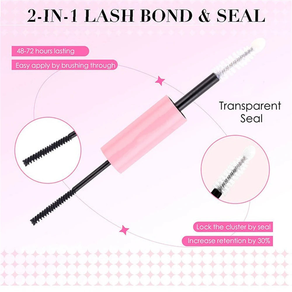 Dual-Ended Cluster Lash Glue & Sealant - Waterproof & Long-Lasting Eyelash Adhesive