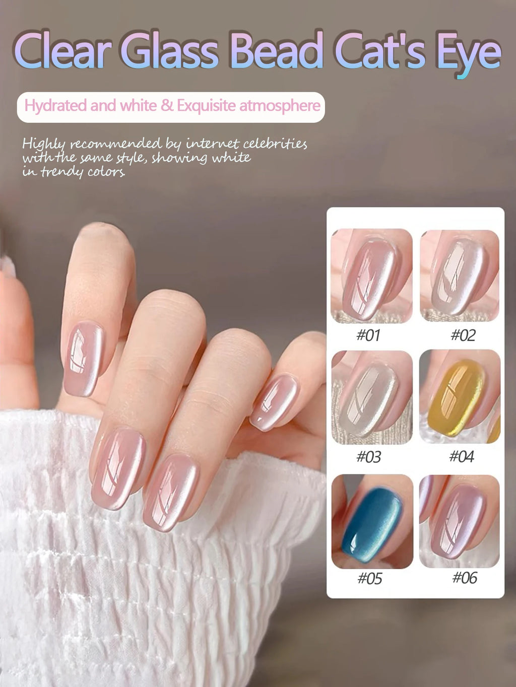 WS Black Glass Cat Eye Magnetic Gel Nail Polish