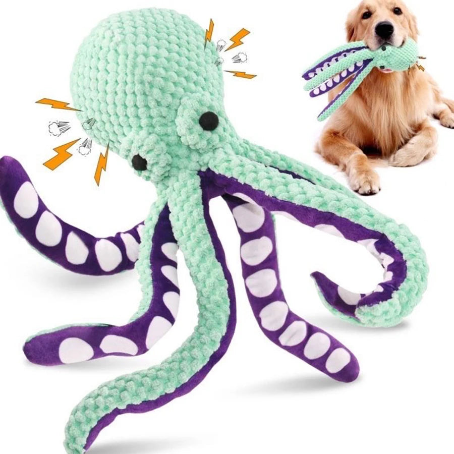 Interactive Octopus Plush Dog Toy | Bite-Resistant Boredom Companion for All Sizes