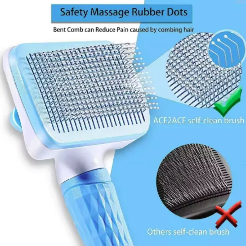 GroomBuddy™ Self-Cleaning Pet Slicker Brush
