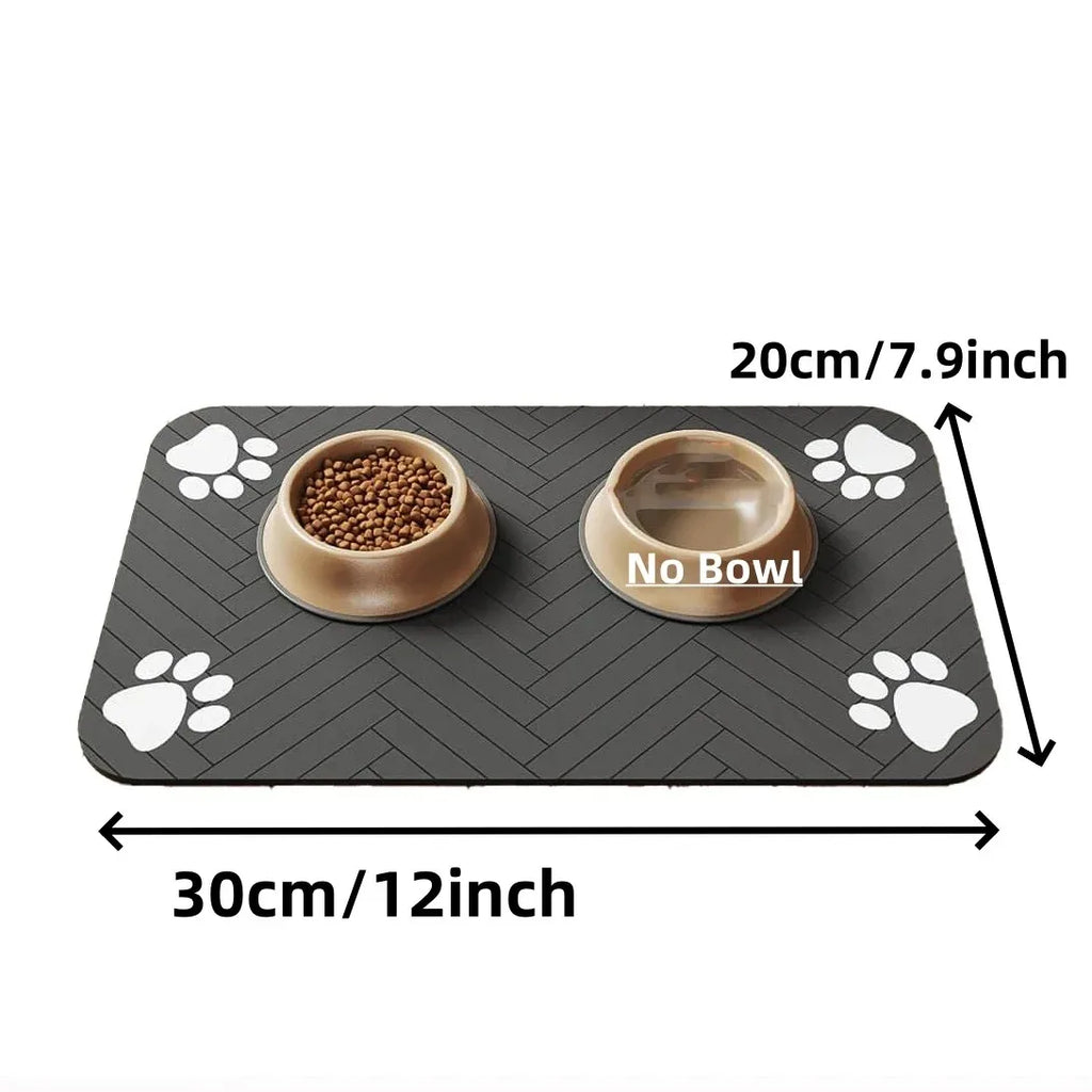 Quick-Dry Pet Feeding Mat - Absorbent Water Mat for Dogs & Cats