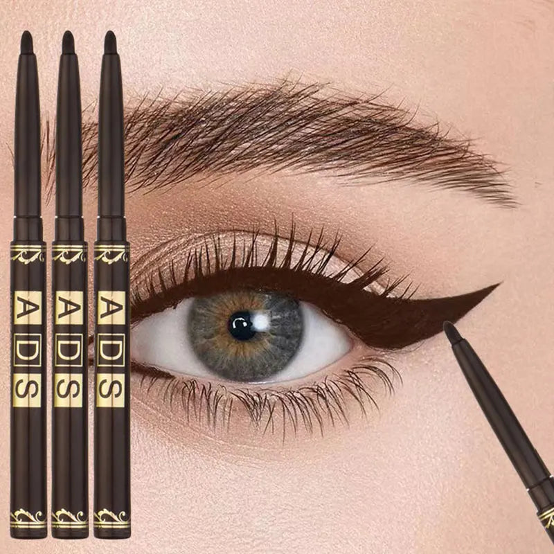 3-Piece Waterproof & Smudge-Proof Black Eyeliner Pencil Set