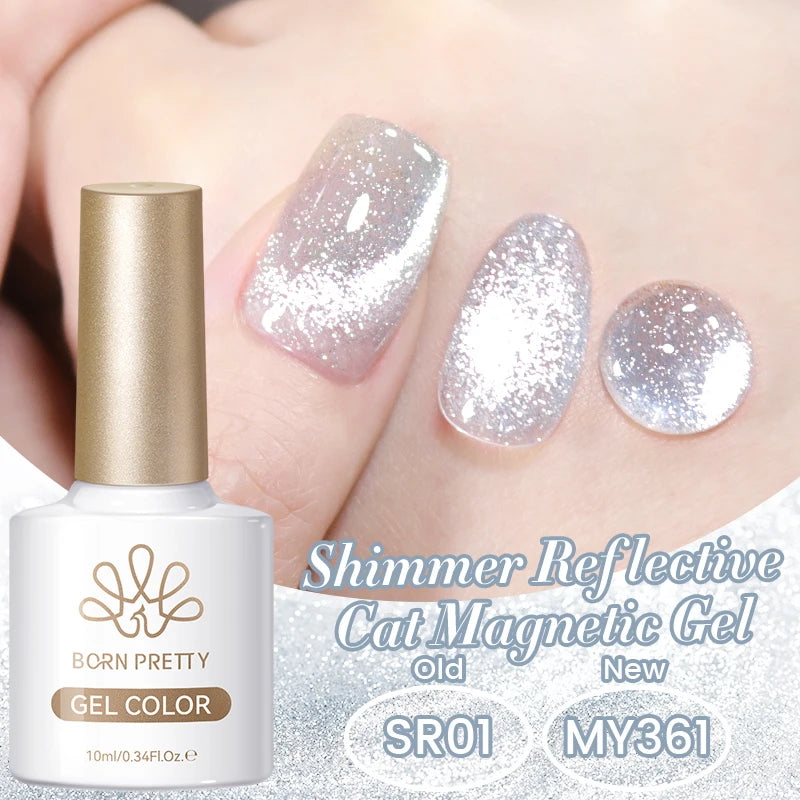 BORN PRETTY Silver Water Light Cat Eye Magnetic Gel Nail Polish (10ml)